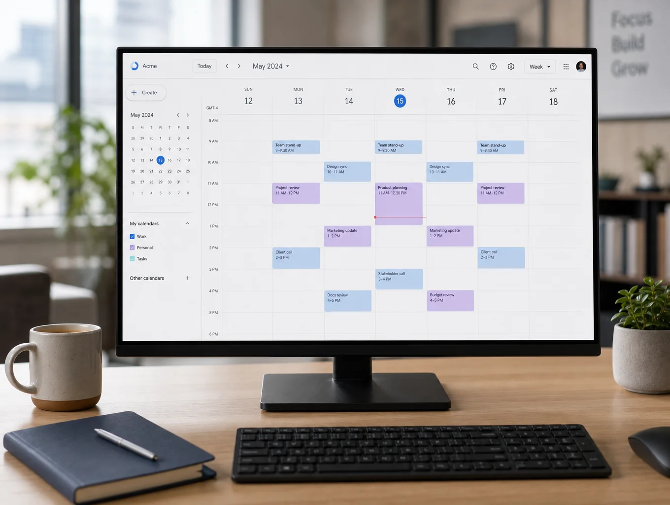 Calendar integration dashboard showing real-time appointment scheduling