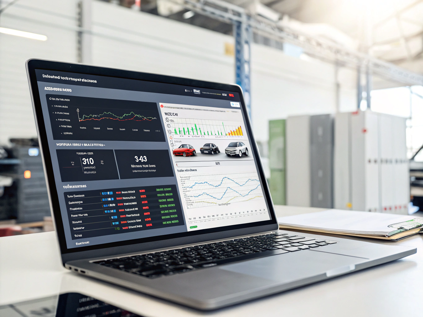 Database management screen showing customer profiles and vehicle service history